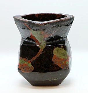 黒釉扁壺kk-1